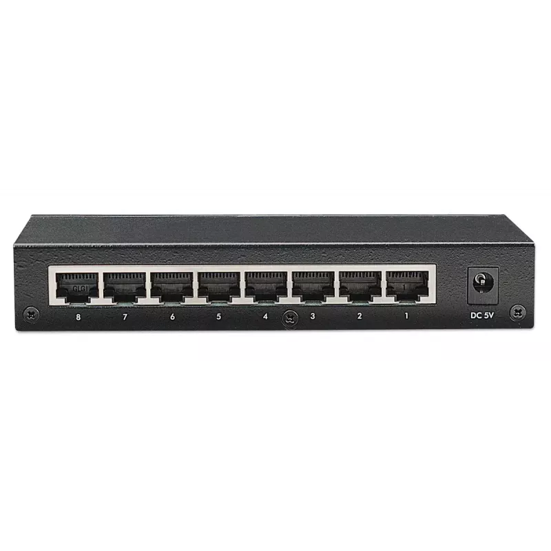 Intellinet 8-Port Fast Ethernet Office Switch, Desktop Size, Metal, IEEE 802.3az (Energy Efficient Ethernet), Box