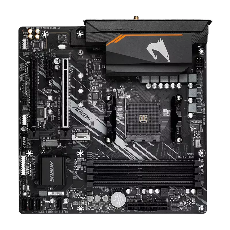 Motherboard GIGABYTE B550M AORUS ELITE AX, AMD B550, Socket AM4, Micro ATX