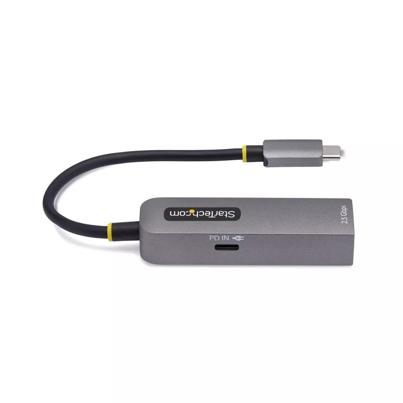 StarTech.com 2.5GbE USB-C to Ethernet Adapter, 100W PD Pass-Through, NBASE-T NIC, USB 3.0 Type-C 2.5/1G Multi Speed Network, Thunderbolt Compatible, Windows & Mac