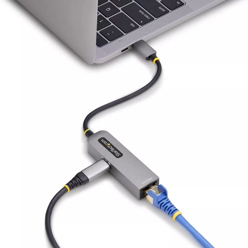 StarTech.com 2.5GbE USB-C to Ethernet Adapter, 100W PD Pass-Through, NBASE-T NIC, USB 3.0 Type-C 2.5/1G Multi Speed Network, Thunderbolt Compatible, Windows & Mac