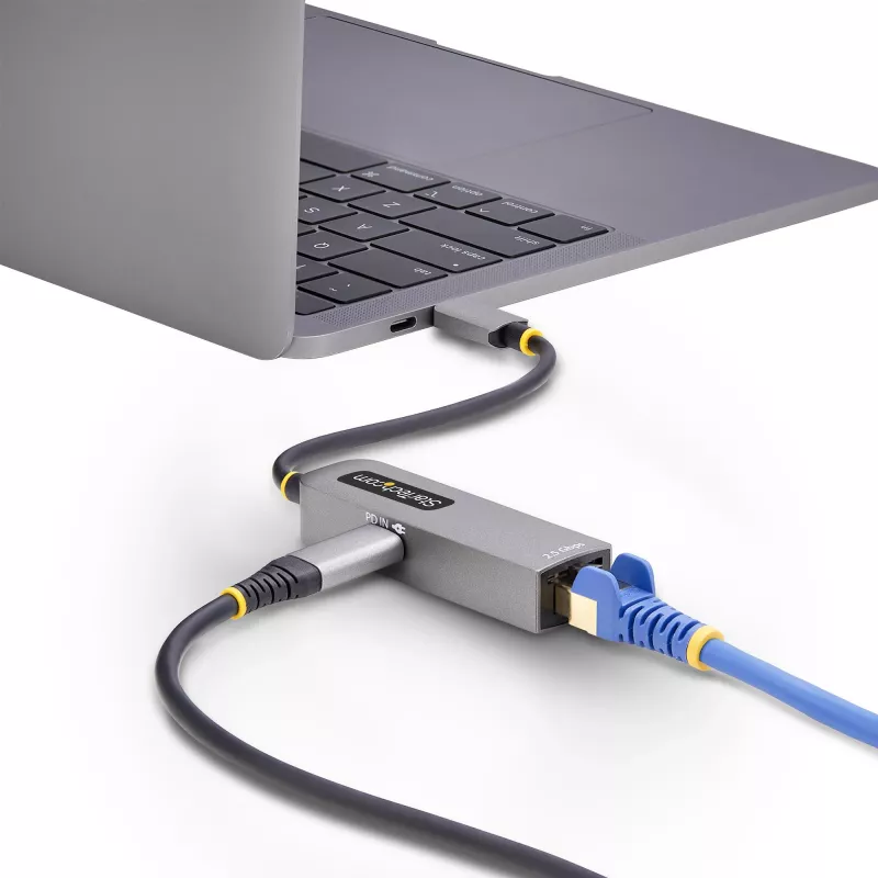 StarTech.com 2.5GbE USB-C to Ethernet Adapter, 100W PD Pass-Through, NBASE-T NIC, USB 3.0 Type-C 2.5/1G Multi Speed Network, Thunderbolt Compatible, Windows & Mac