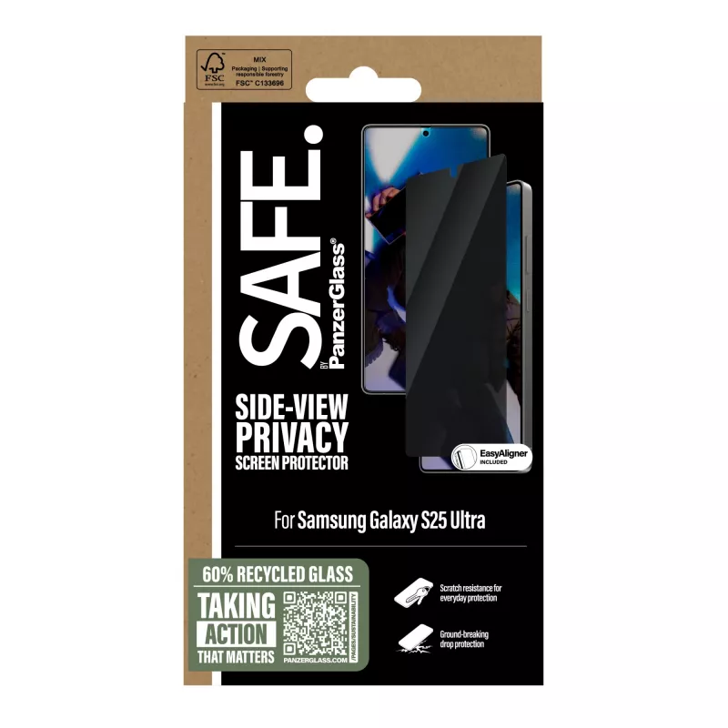 PanzerGlass SAFE. by ® Privacy Screen Protector Samsung Galaxy S25 Ultra | Ultra-Wide Fit w. EasyAligner
