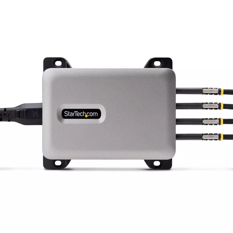 StarTech.com 4-Port Multi-Device USB-C Charger, 240W Total, Single Port 140W EPR, PD 3.1, Screw Locking Ports, Boardrooms, Bracket incl. for Surface Mounting