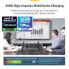 StarTech.com 4-Port Multi-Device USB-C Charger, 240W Total, Single Port 140W EPR, PD 3.1, Screw Locking Ports, Boardrooms, Bracket incl. for Surface Mounting