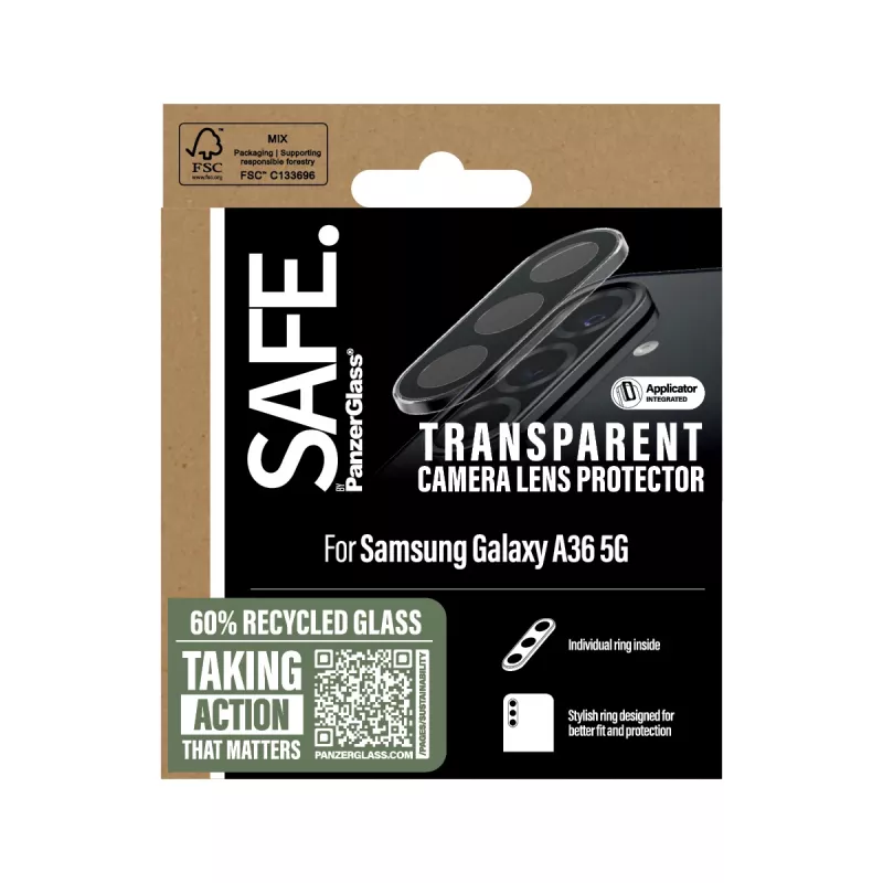 Camera Lens Protector PanzerGlass Samsung Galaxy A36 5G Transparent Scratch Shock Resistant