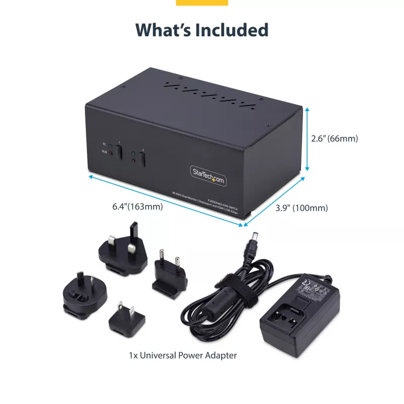 StarTech.com P2ADDH462-KVM-SWITCH KVM switch Black