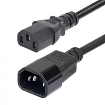 StarTech.com 4.5m (15ft) Power Extension Cord, C14 to C13 PDU Power Cord, 15A 250V, 14AWG, AC Power Cable for PDU/Power Supply, KEMA-KEUR Certified