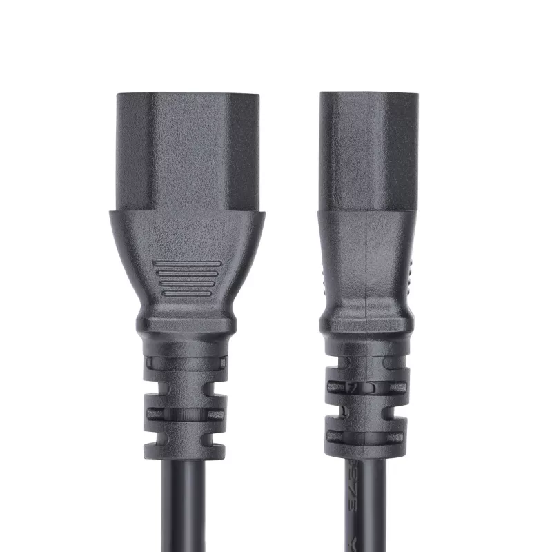 StarTech.com 4.5m (15ft) Power Extension Cord, C14 to C13 PDU Power Cord, 15A 250V, 14AWG, AC Power Cable for PDU/Power Supply, KEMA-KEUR Certified