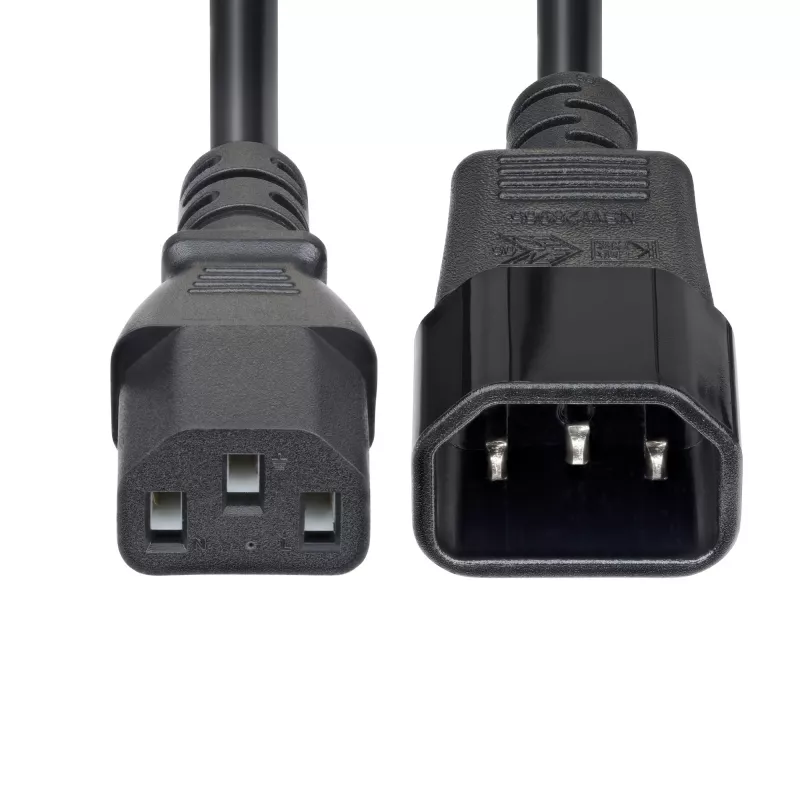 StarTech.com 4.5m (15ft) Power Extension Cord, C14 to C13 PDU Power Cord, 15A 250V, 14AWG, AC Power Cable for PDU/Power Supply, KEMA-KEUR Certified