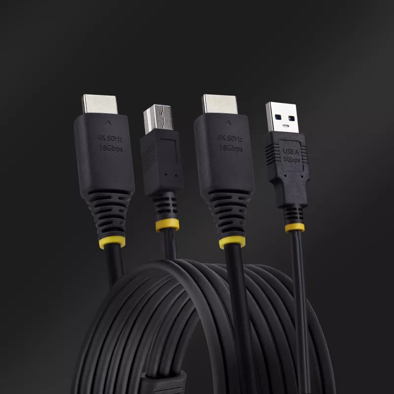 StarTech.com 10ft (3m) HDMI and USB 5Gbps KVM Cable, 4K 60Hz, HDMI 2.0 and USB Combo Cable for KVM Switches