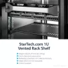 StarTech.com 1U Server Rack Shelf - Universal Vented Rack Mount Cantilever Tray for 19 inch Network Equipment Rack & Cabinet - Heavy Duty Steel – Weight Capacity 44lb/20kg - 16 inch Deep Shelf, Black