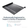 StarTech.com 1U Server Rack Shelf - Universal Vented Rack Mount Cantilever Tray for 19 inch Network Equipment Rack & Cabinet - Heavy Duty Steel – Weight Capacity 44lb/20kg - 16 inch Deep Shelf, Black