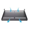StarTech.com 1U Server Rack Shelf - Universal Vented Rack Mount Cantilever Tray for 19 inch Network Equipment Rack & Cabinet - Heavy Duty Steel – Weight Capacity 44lb/20kg - 16 inch Deep Shelf, Black