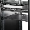 StarTech.com 1U Server Rack Shelf - Universal Vented Rack Mount Cantilever Tray for 19 inch Network Equipment Rack & Cabinet - Heavy Duty Steel – Weight Capacity 44lb/20kg - 16 inch Deep Shelf, Black