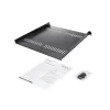 StarTech.com 1U Server Rack Shelf - Universal Vented Rack Mount Cantilever Tray for 19 inch Network Equipment Rack & Cabinet - Heavy Duty Steel – Weight Capacity 44lb/20kg - 16 inch Deep Shelf, Black