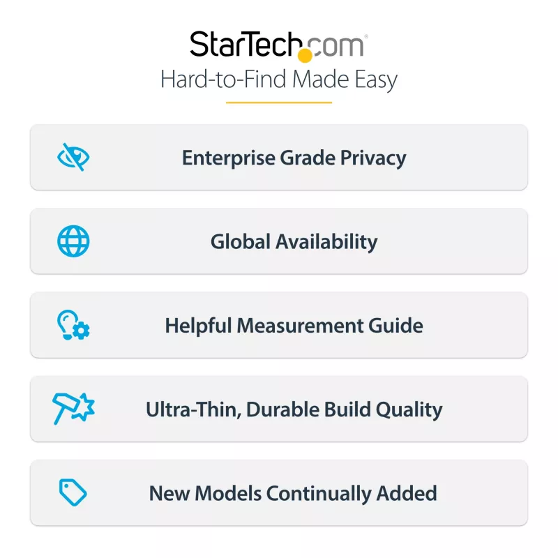 StarTech.com 4-Way Privacy Screen For 12.9-inch iPad Pro, 3rd Gen and Up, For Portrait/Landscape, Touch-Enabled, +/- 30 Deg. View, Blocks up to 51% Blue Light, Matte