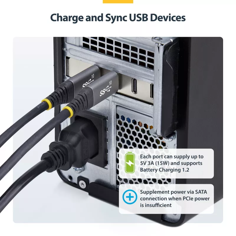 StarTech.com 4-Port USB Type-C PCIe Card, USB 3.2 10Gbps, USB-C PCI Express Expansion Card, 4x Independent USB Controllers, Windows/Linux/macOS, TAA-Compliant
