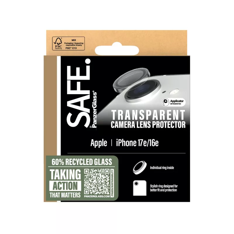PanzerGlass SAFE. by ® Camera Lens Protector Transparent iPhone 17e | 16e