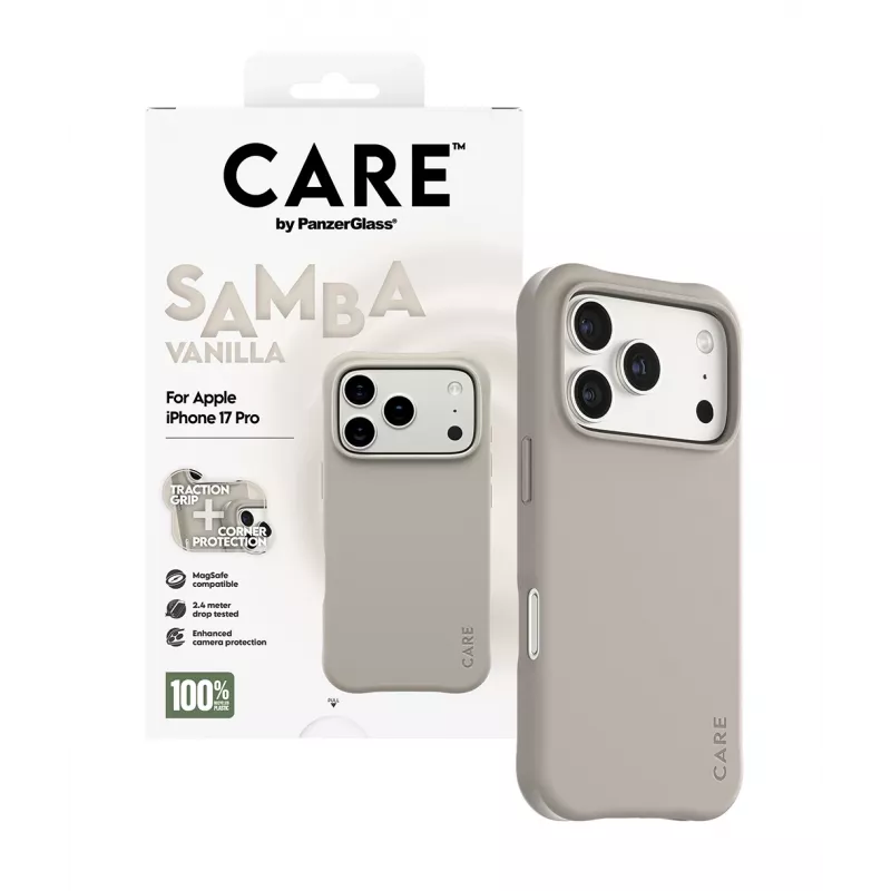 Cover PanzerGlass CARE by Fashionable Case Samba Vanilla MagSafe iPhone 17 Pro