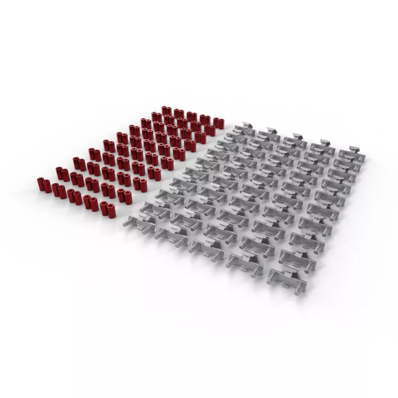 PATCHBOX /dev/mount 50-Pack (DVMNT50RD) - M6 Cage Nuts & Screws Set for 19 inch Racks, Red