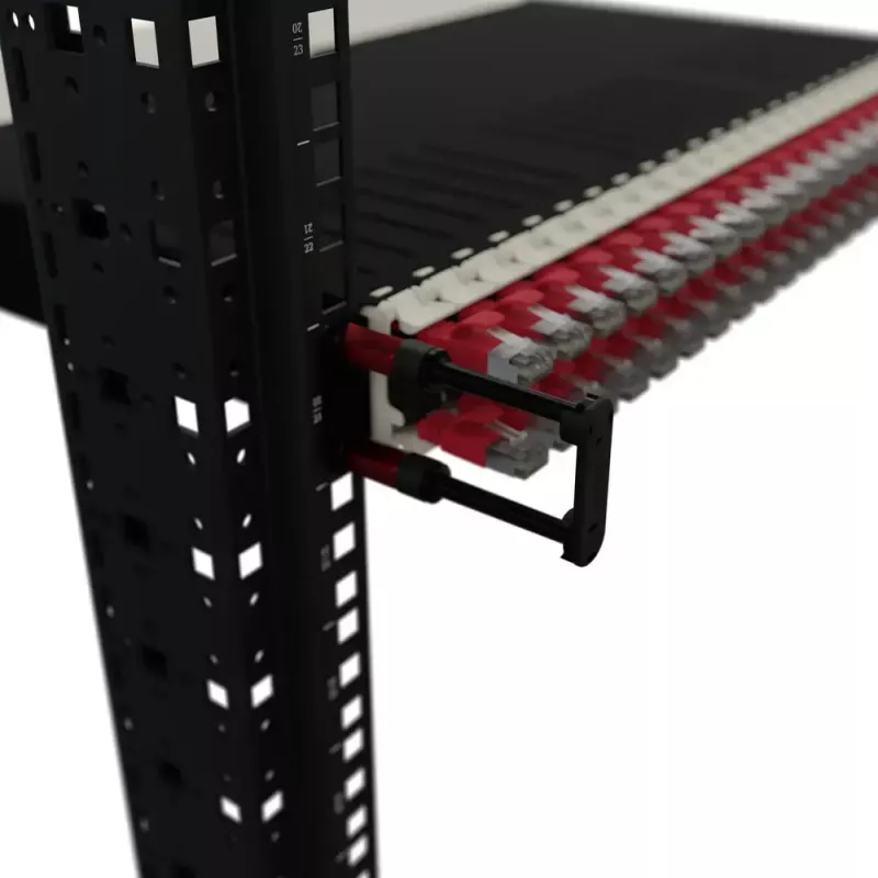 Cable management panel PATCHBOX Patchcatch Solo 24-Pack Black Red