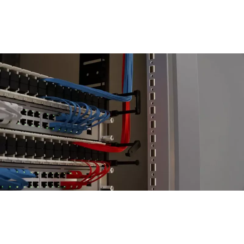 Cable management panel PATCHBOX Patchcatch Solo 24-Pack Black Red