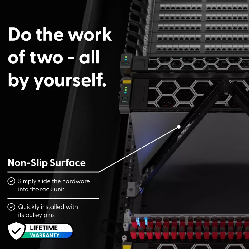 PATCHBOX Setup.exe 2.0 Installation Tool for 19 inch Racks, 50 kg Load, Black Aluminium/Stainless Steel, 48.3 cm