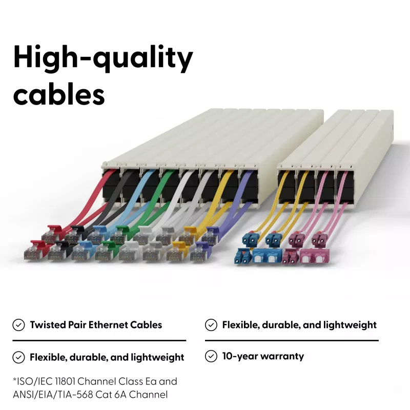 PATCHBOX .one 8RU Cat6a U/FTP Yellow Retractable Network Cable, 0.8 m, LSZH, PoE++