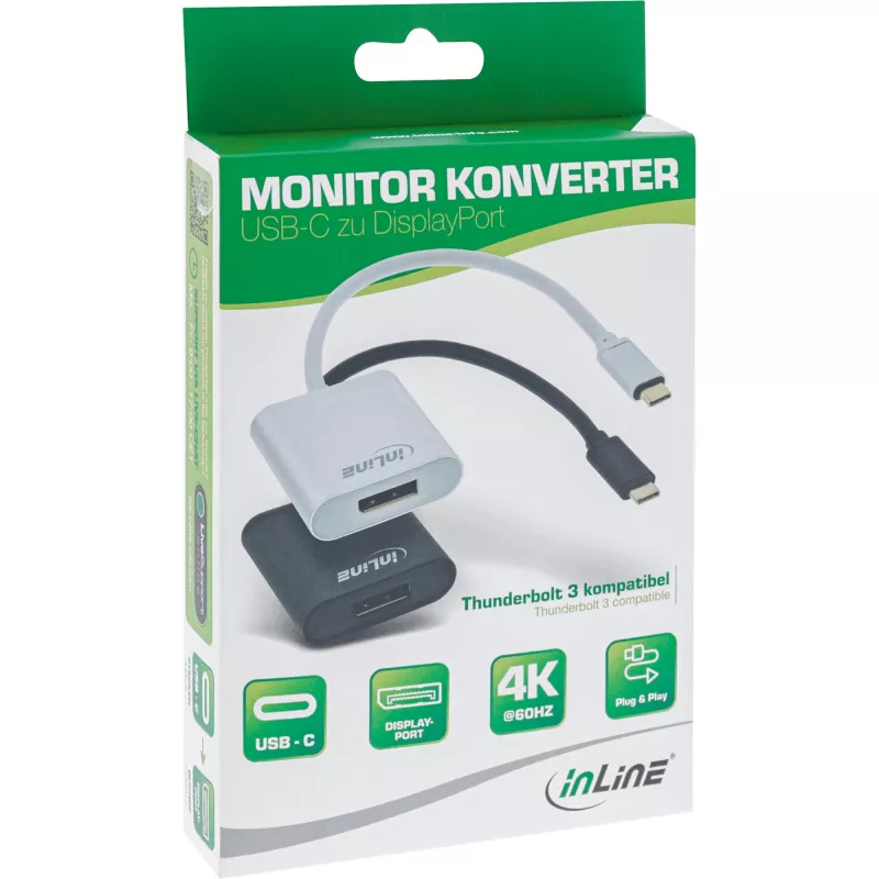 USB Display converter InLine 64102B USB-C male to DisplayPort 4K/60Hz