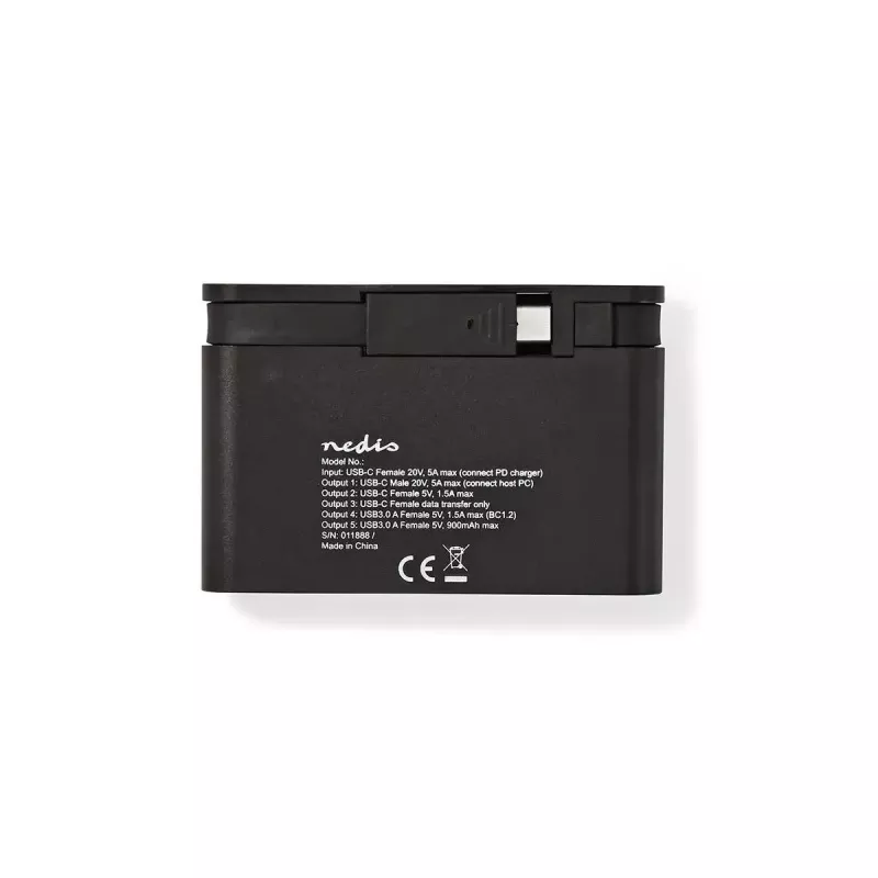 Nedis TCARF250BK USB 3.2 Gen 1 Type-C Hub Black