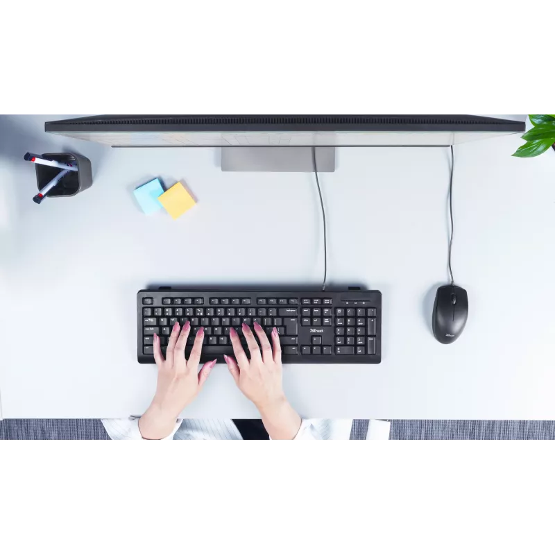Trust TK-150 keyboard Office USB QWERTZ German Black