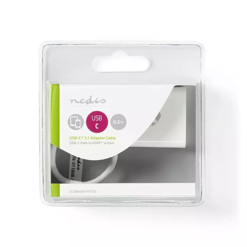 USB graphics adapter Nedis CCGB64651WT02 3840 x 2160 pixels White