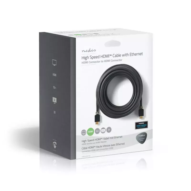 HDMI cable Nedis CVBW34000AT150 15 m HDMI Type A Male Anthracite