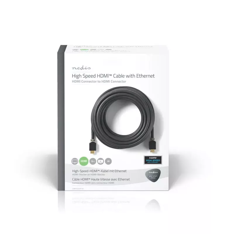 HDMI cable Nedis CVBW34000AT150 15 m HDMI Type A Male Anthracite