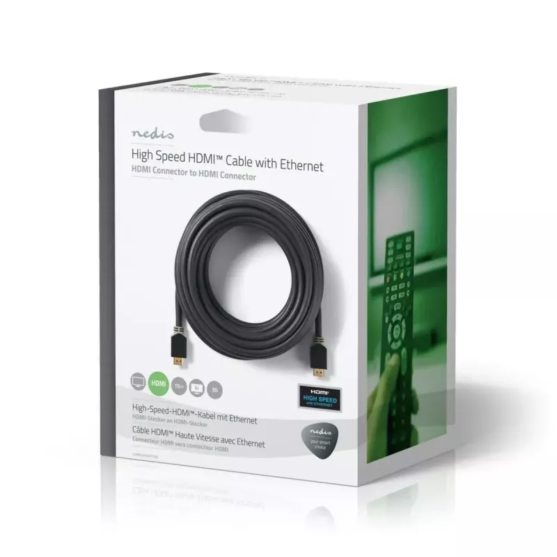 HDMI cable Nedis CVBW34000AT150 15 m HDMI Type A Male Anthracite