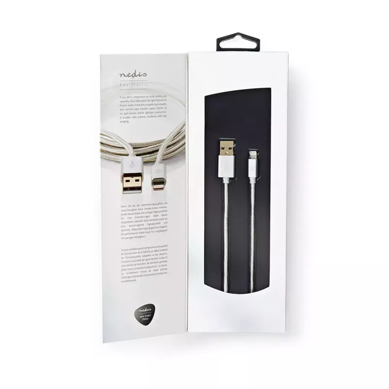 Mobile phone cable Nedis CCTB39300AL30 Aluminium 3 m USB A Lightning