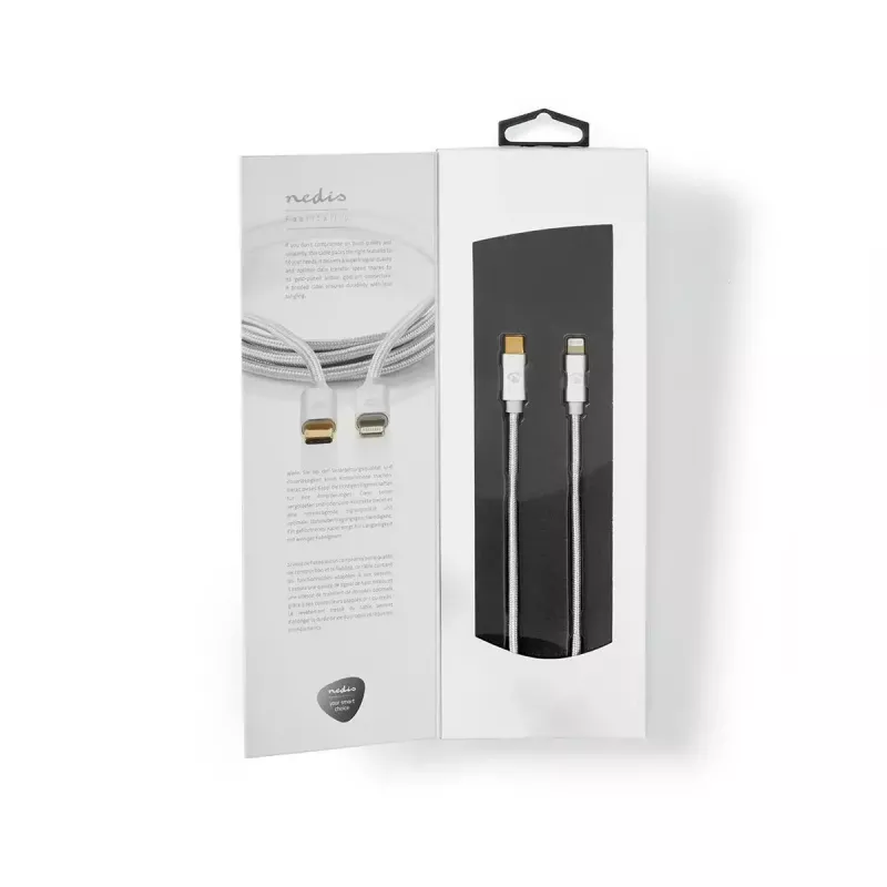Lightning Cable Nedis CCTB39650AL10 1m Aluminium USB C