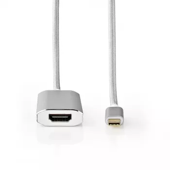 Nedis CCTB64680AL20 video cable adapter 2 m HDMI Type A USB Type-C Silver