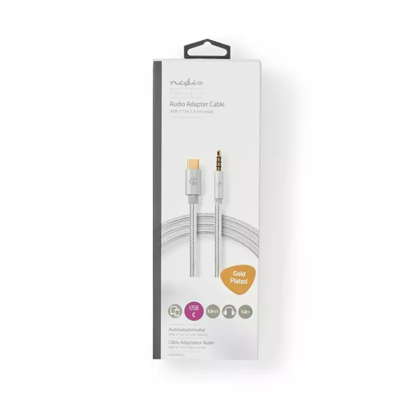 Audio Cable Nedis CCTB65940AL10 1m USB C to 3.5mm Aluminium