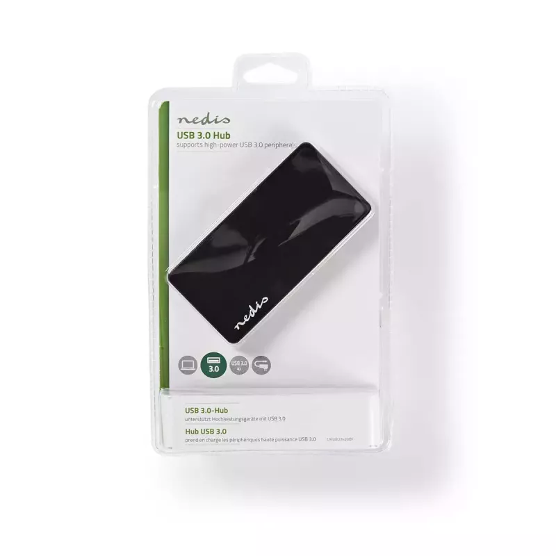 USB Hub Nedis UHUBU3420BK USB 3.2 Gen 1 Micro-B Black