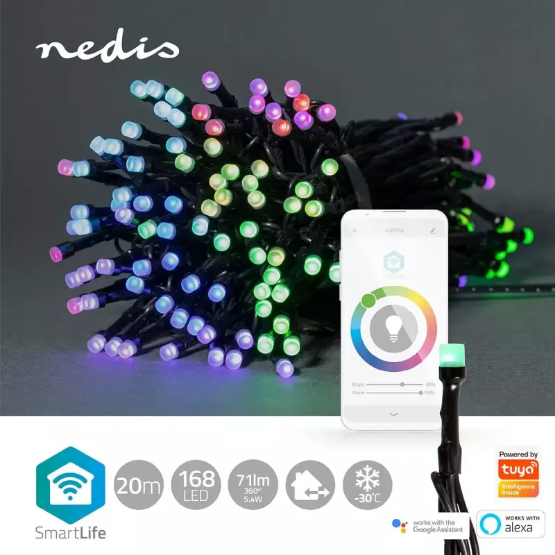 Light decoration chain Nedis WIFILX01C168 — 168 LED SMD modules, 5.35 W, 20 m cable, IP65