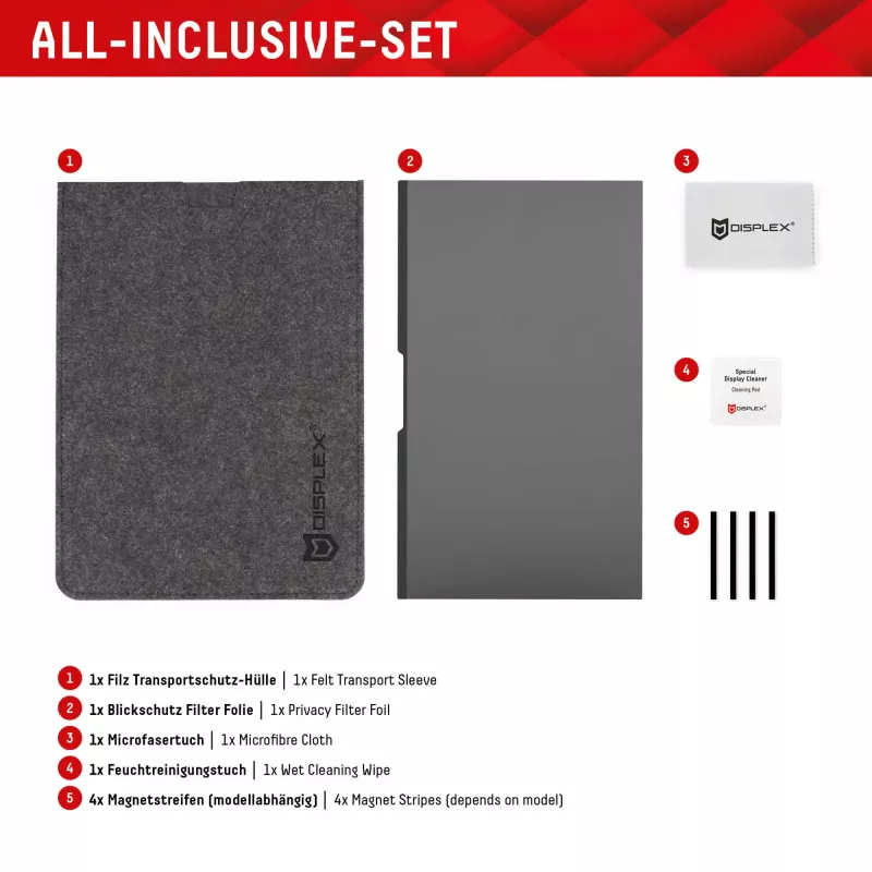 Displex PRIVACY SAFE magnetic 2-way privacy filter for Laptop/ Notebook 14'' (16:9)