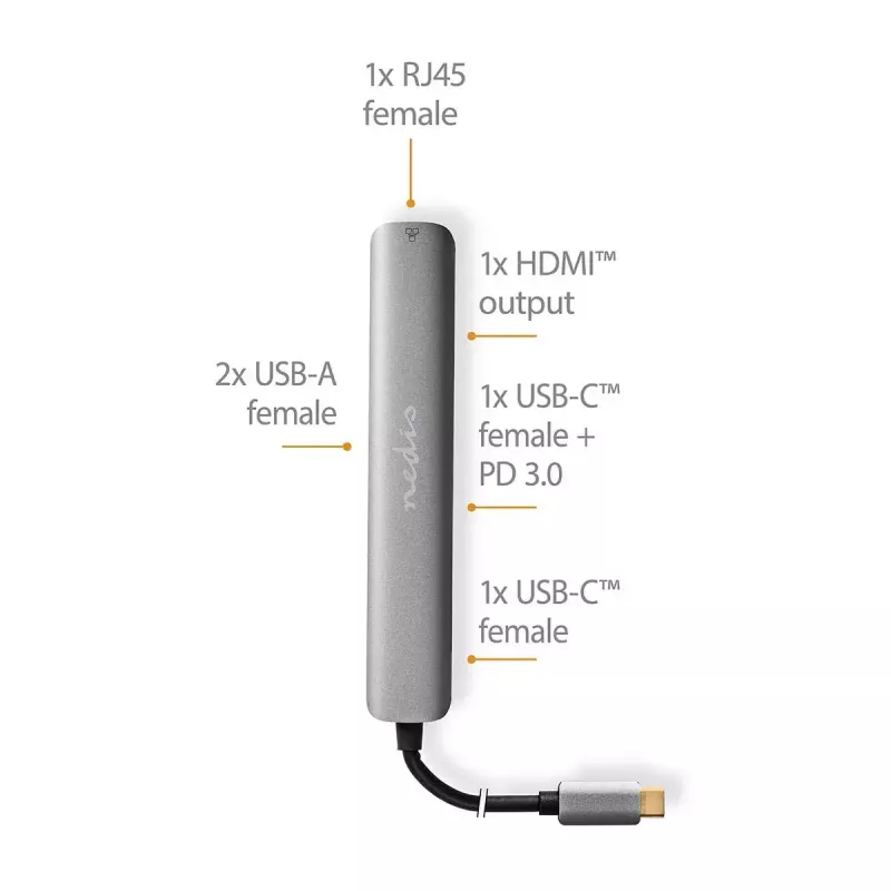Laptop Dock Nedis CCBW64230AT02 USB 3.2 Gen 1 Type-C 4K Ultra HD