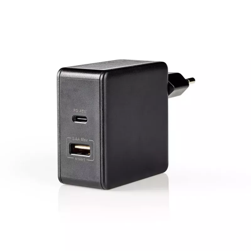 Mobile device charger Nedis WCPD45W100BK Universal Black USB Indoor