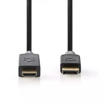 Video Cable Adapter Nedis CCBW37100AT10 1m DisplayPort to HDMI Black