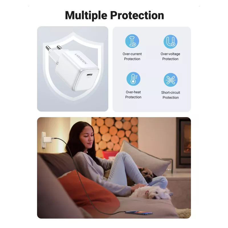 Indoor Charger Ugreen 15324 Universal White AC 1 USB Type-C Port