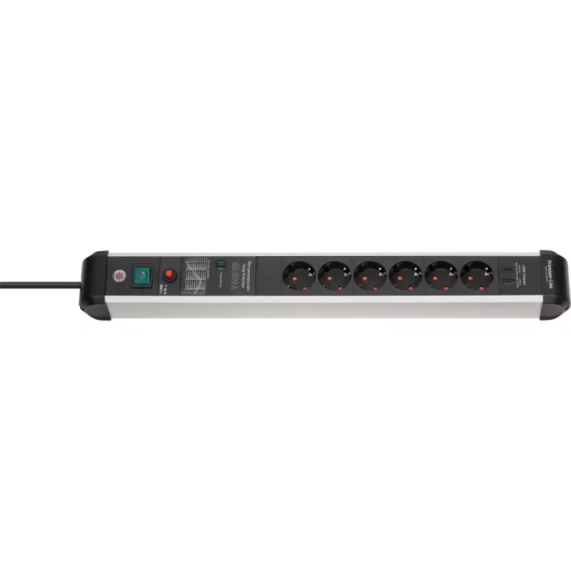 Power Extension Brennenstuhl 1391010620 3m 6 AC Outlets Indoor Black Silver