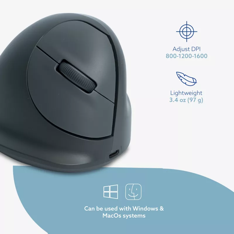 R-Go Tools HE Basic ergonomic mouse, medium, right-handed, Bluetooth