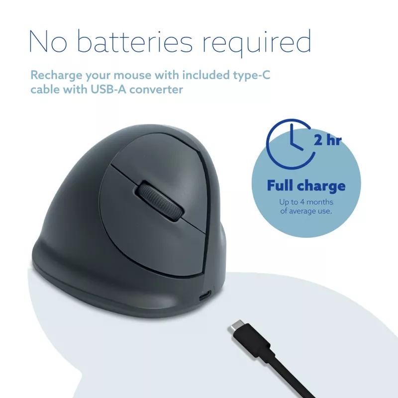R-Go Tools HE Basic ergonomic mouse, medium, right-handed, Bluetooth