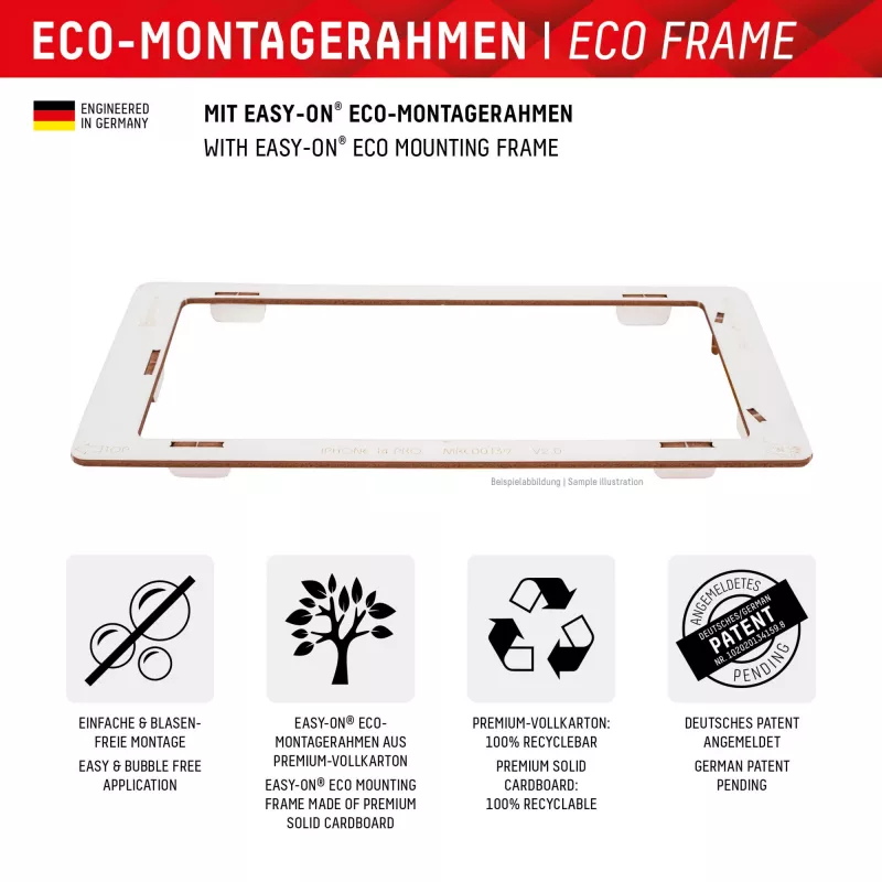 Displex Screen Protector + Case for Apple iPhone 15 Pro, Eco Mounting Frame, scratch resistant